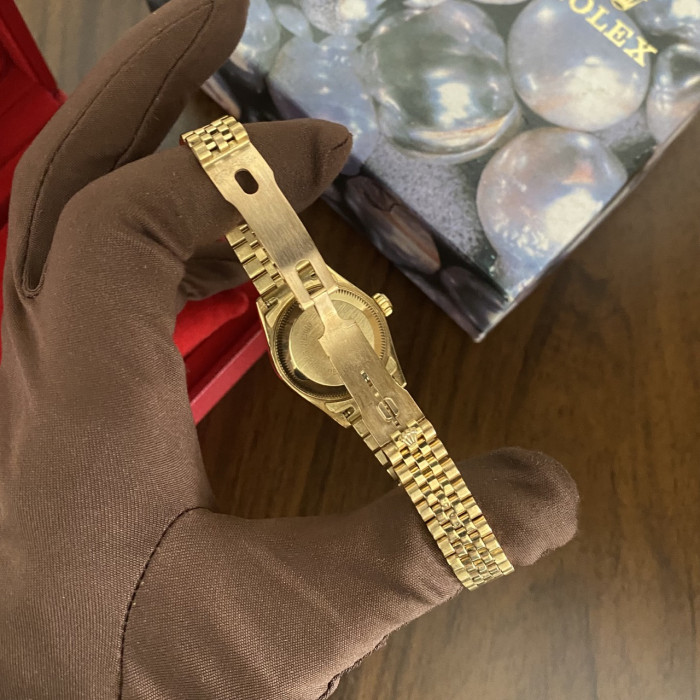 Rolex Lady-Datejust Gold Stella Turquoise Diamond Dial 69178