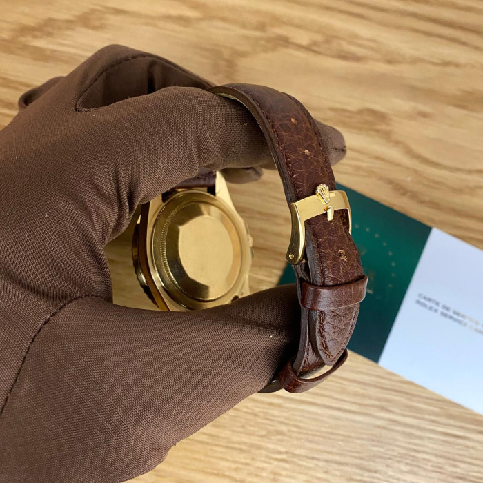 Rolex GMT Master 1675/8 gold, brown dial serviced by rolex