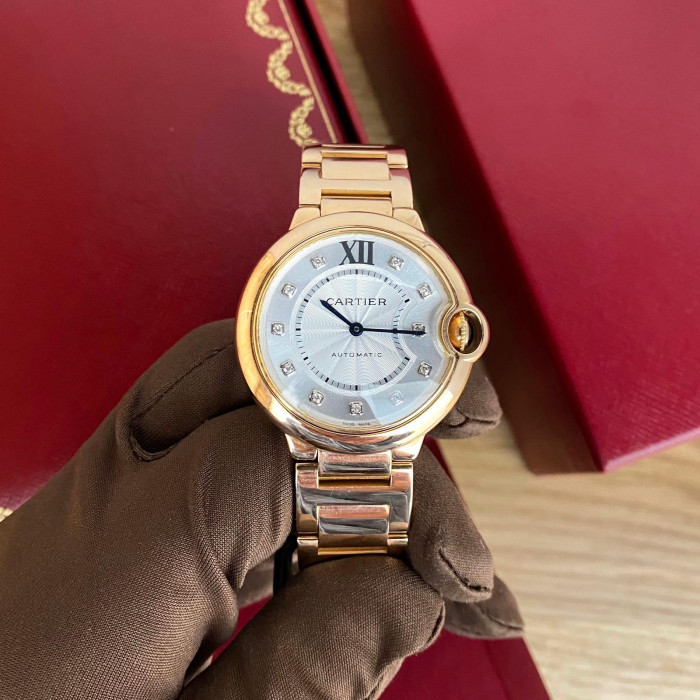 Cartier Ballon Blue 36mm Rose Gold Diamond Dial