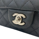 Chanel Mini Matelasse 20 Caviar Skin Single Flap Single Chain Bag Black Gold Metal Fittings