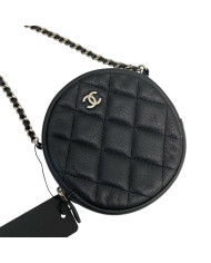 Chanel Mini Matelasse 20 Caviar Skin Single Flap Single Chain Bag Black Gold Metal Fittings
