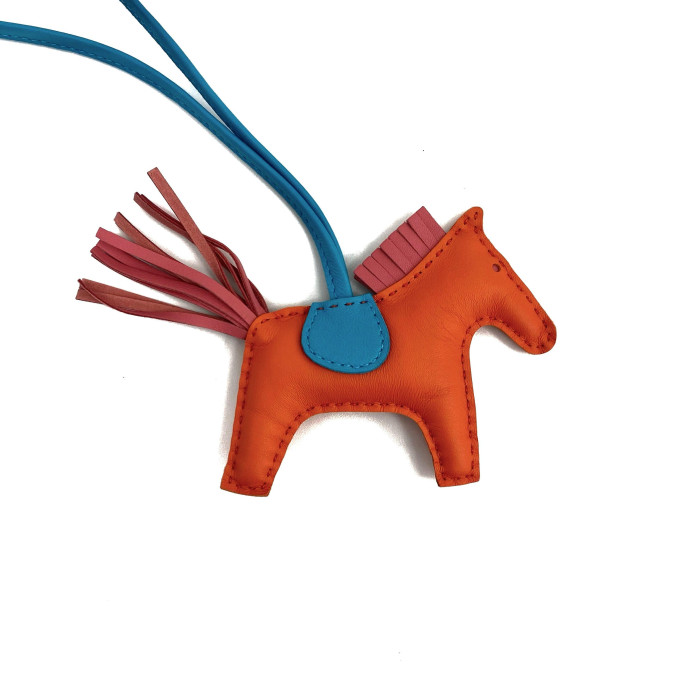 Hermes Rodeo Charm PM Charm Agneau Milo orange