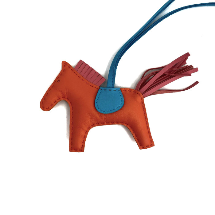 Hermes Rodeo Charm PM Charm Agneau Milo orange