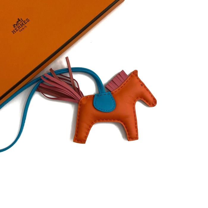 Hermes Rodeo Charm PM Charm Agneau Milo orange