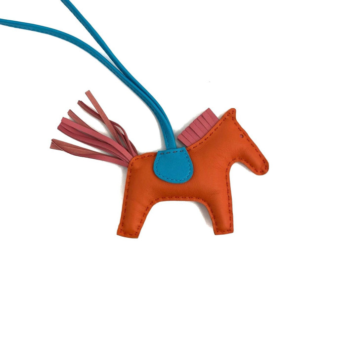 Hermes Rodeo Charm PM Charm Agneau Milo orange