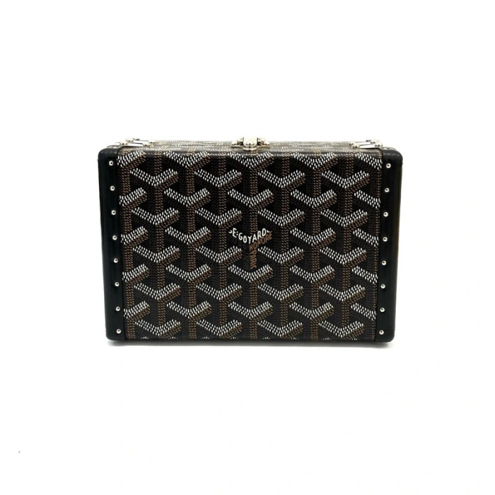 Goyard Minaudière trunk bag leather Shoulder bag Black