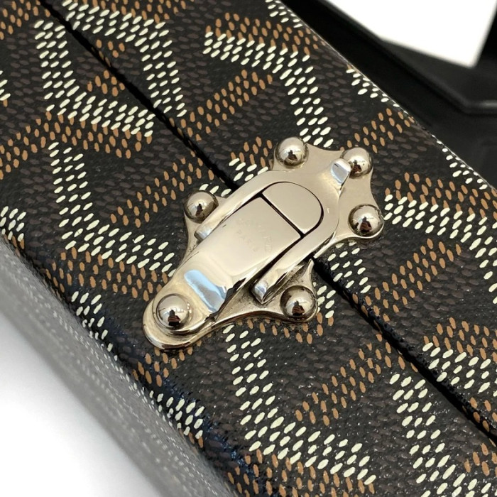 Goyard Minaudière trunk bag leather Shoulder bag Black