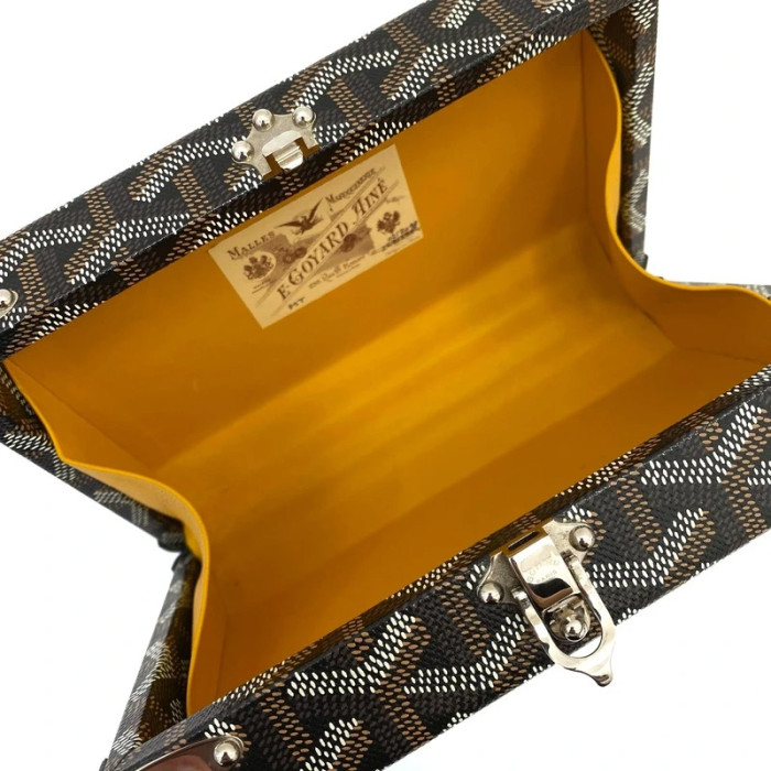 Goyard Minaudière trunk bag leather Shoulder bag Black
