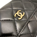 Chanel Matelasse Lambskin Chain Wallet Pearl Black Gold Metal Fittings