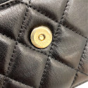 Chanel Matelasse Lambskin Chain Wallet Pearl Black Gold Metal Fittings