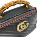 Gucci Bamboo GG Marmont Leather 2 Way Handbag Black
