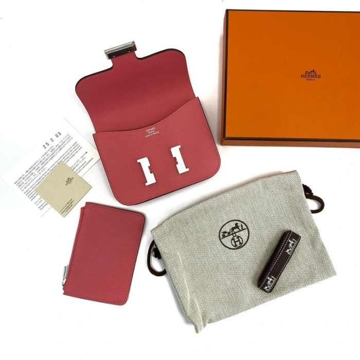 Hermes Constance Slim Evercolor Wallet Rose Azalee W 2024