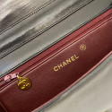 Chanel Matelasse Lambskin Single Flap Single Chain Bag push lock Black Gold Metal Fittings