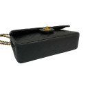 Chanel Matelasse 25 Lambskin Double Flap Double Chain Bag Black Gold Metal Fittings