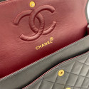 Chanel Matelasse 25 Lambskin Double Flap Double Chain Bag Black Gold Metal Fittings