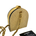 Chanel Matalasse Straw Chain Shoulder Bag Gamaguchi Beige Gold Metal Fittings