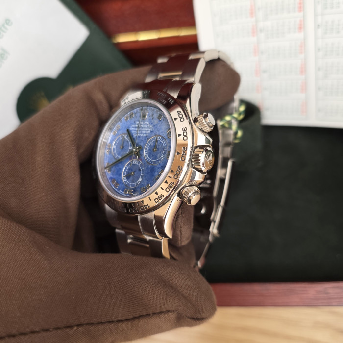 Rolex Daytona sodalite Blue 116509-0023 Like New white Gold Full Set 2007