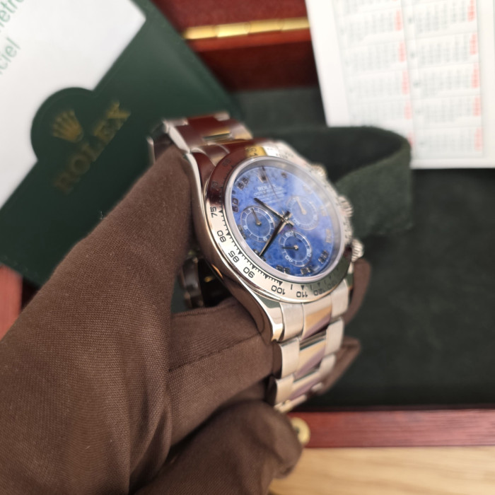 Rolex Daytona sodalite Blue 116509-0023 Like New white Gold Full Set 2007