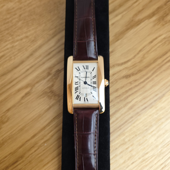 Cartier Tank Americaine XL 2927 Rose Gold Silver Dial Automatic Like New 2011Full Set