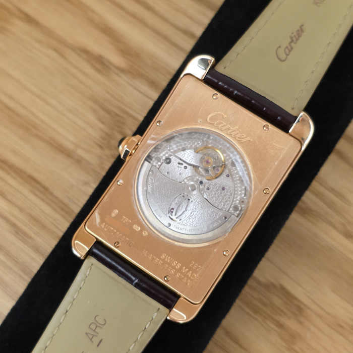 Cartier Tank Americaine XL 2927 Rose Gold Silver Dial Automatic Like New 2011Full Set