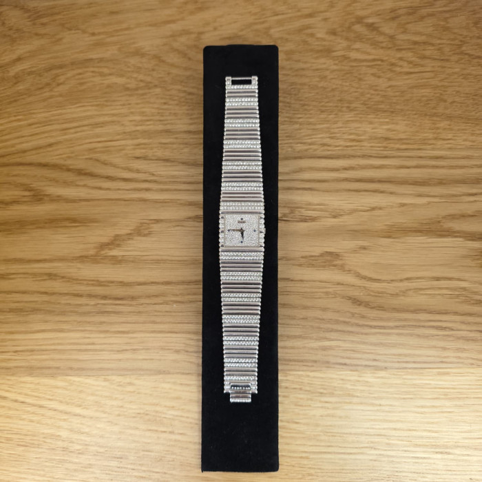 Piaget Emperador 18k White Full Pavé Diamond Pavé Dial Sapphire