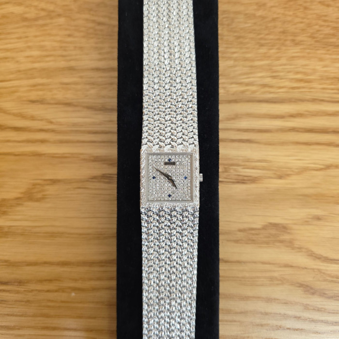 Piaget Emperador 18k White Gold Diamond and sapphire dial