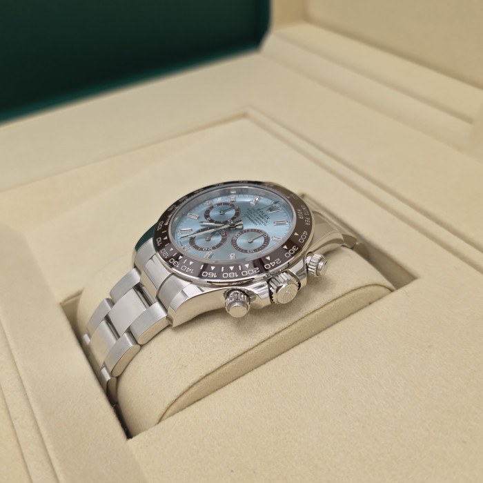 Rolex Daytona Cosmograph Platin Baguette Diamonds 126506 Ice Blue Dial Brand New 2025 Full Set