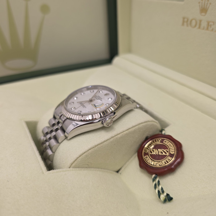 Rolex Datejust 36 Mop dial super Jubilee 116234 Perfect Condition 2013 Full Set