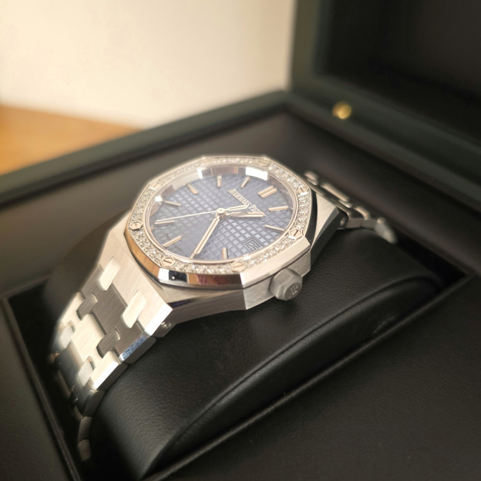 Audemars Piguet Royal Oak Selfwinding Dial ICE and diamond bezel 77451ST.ZZ.1361ST.03 Brand New 2026 Full Set