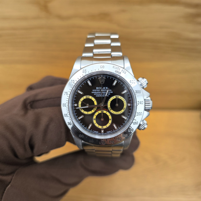 Rolex Daytona Zenith Patrizzi Black Dial 16520 Perfect Condition 1995