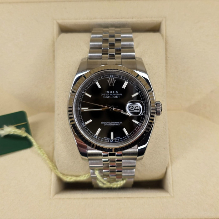 Rolex Datejust 36 Black Dial SuperJubilee 116234 Like New Full Set