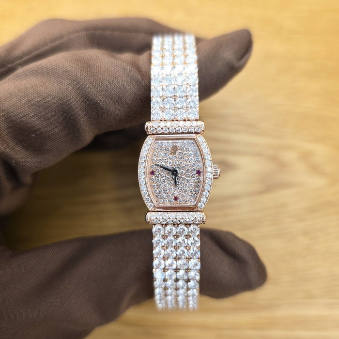 Audemars Piguet Carnegie 67102OR.ZZ.1032OR.01 Pavè Diamond and Rubies dial Red Gold Like New