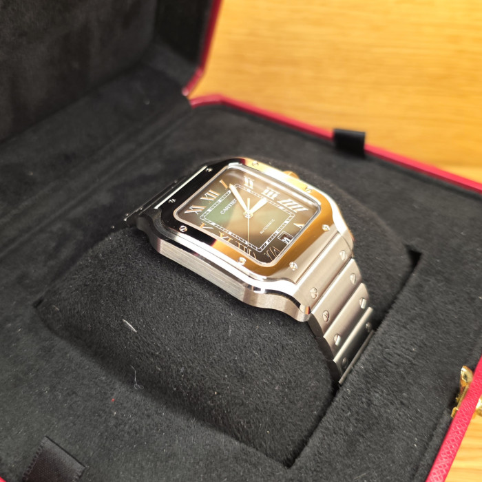 Cartier Santos Green Dial One bracelet WSSA0062 Brand New Full set