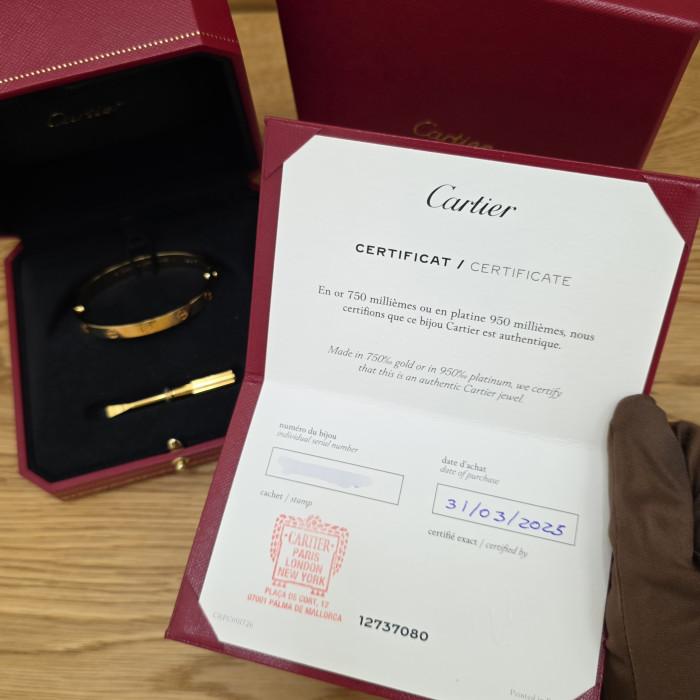 Cartier Bracciale Love modello classico 16 cm Yellow Gold B6067516 Brand New Full Set