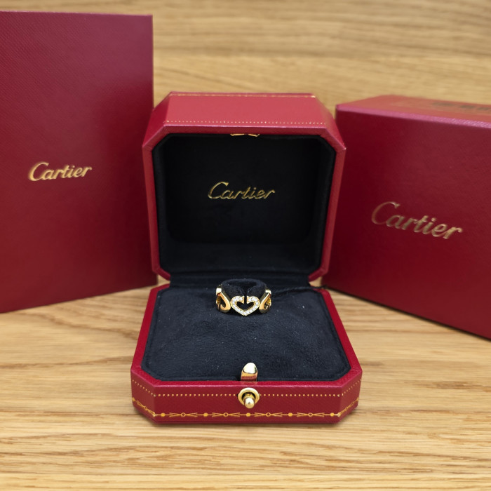 Anello Love Cartier C Ring 18K Heart Yellow Gold and Diamond B4041750 Brand New Full Set