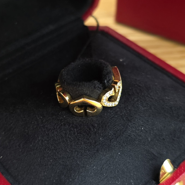 Anello Love Cartier C Ring 18K Heart Yellow Gold and Diamond B4041750 Brand New Full Set