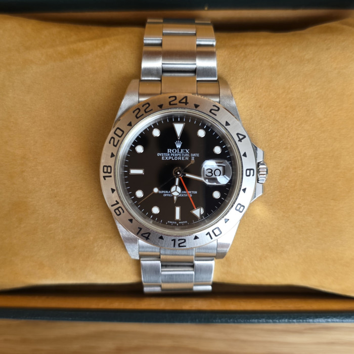 Rolex Explorer II Black Dial 16570 Like New Full Set