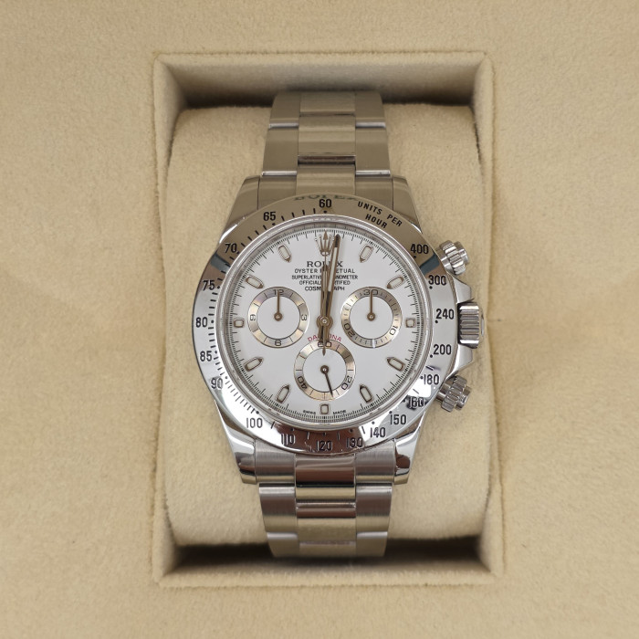 Rolex Daytona White Dial Chromalight 116520 Like New Full set