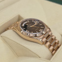 Rolex Day-date 36 Everose Gold Eisenkiesel Diamond Dial 128235 Like New Full Set