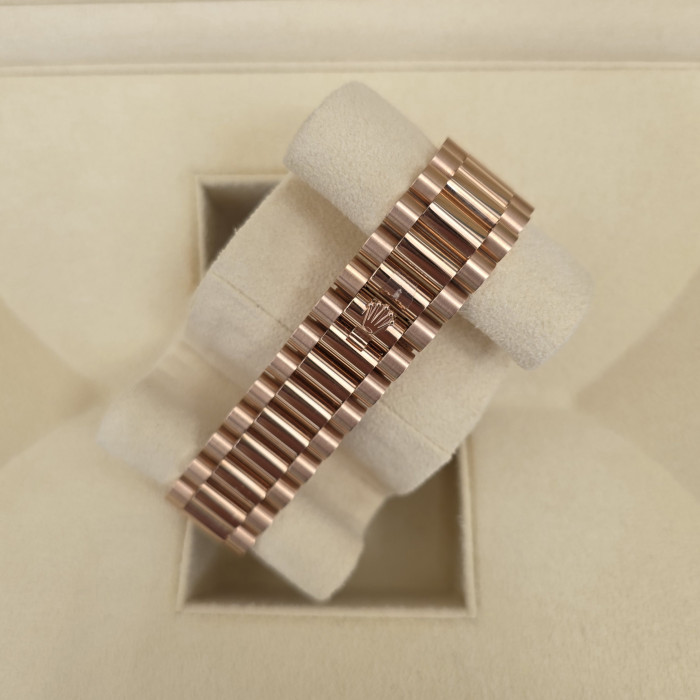 Rolex Day-date 36 Everose Gold Eisenkiesel Diamond Dial 128235 Like New Full Set